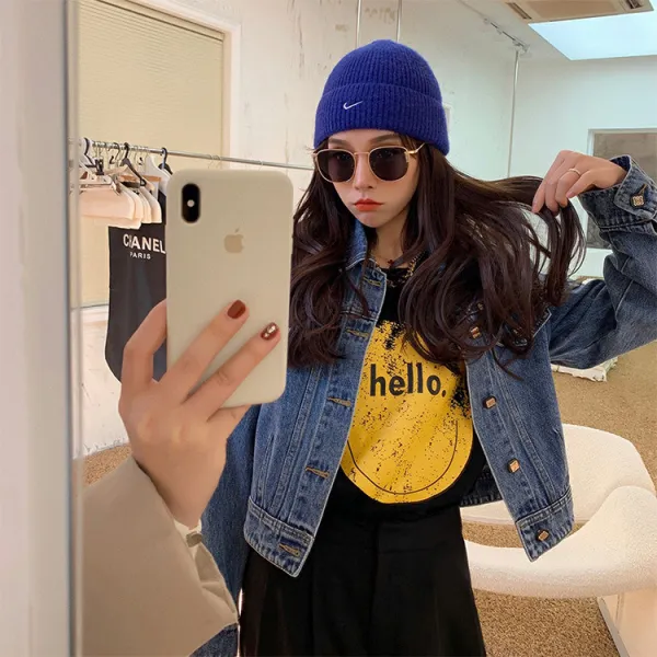 Alicew 바람둥이 바칸디핑크 코트 짧은 타입 여성 긴 소매 와이드 루즈핏 트렌드 X2개