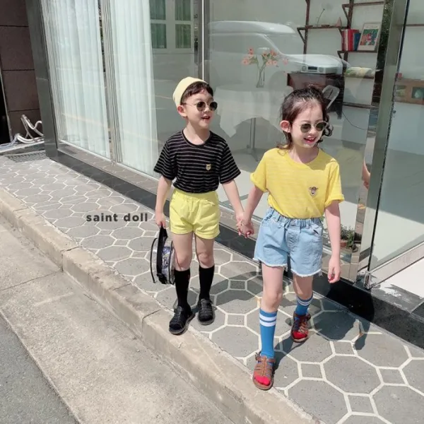 세인트돌 계단 구제 팬츠 주니어 데님 청바지 데일리, 연청