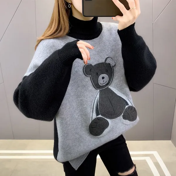 Dec.28 491번 터틀넥 여동통 통큰사이즈 스쿨베어 배색 이너Z
