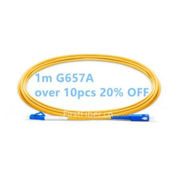[해외] FIRSTFIBER 1 M LC UPCSC UPC G657A 광섬유 패치 케이블 점퍼 패치 코드 단면 2.0MM PVC SM LC PCSC PC 벤드 무신경, 상세내용표시