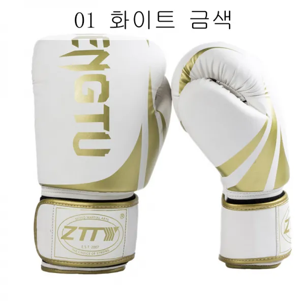뉴타임즈2 복싱글러브 글러브 전문 훈련 성인 산타 훈련 무아이타이 격투 샌드백권모술수 ST19 A28, 01 화이트 금색