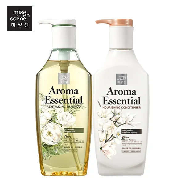  주 아모레퍼시픽 미쟝센 아로마에센셜500ml 리바이탈샴푸+너리싱컨디셔너 샴푸 1세트