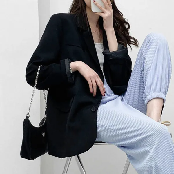 여자 정장코트 306# 정장 코트 여 리틀 봄여름가을 루즈핏 캐주얼 핑크다소미얼Z