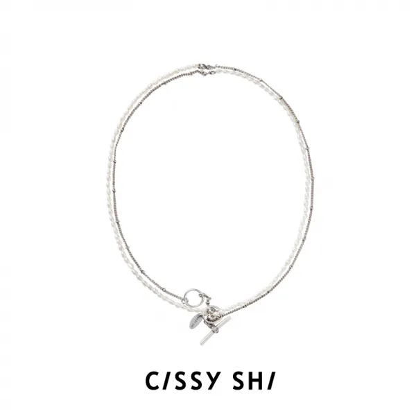 진주목걸이 CISSY SHI천연 기형 진주 목걸이