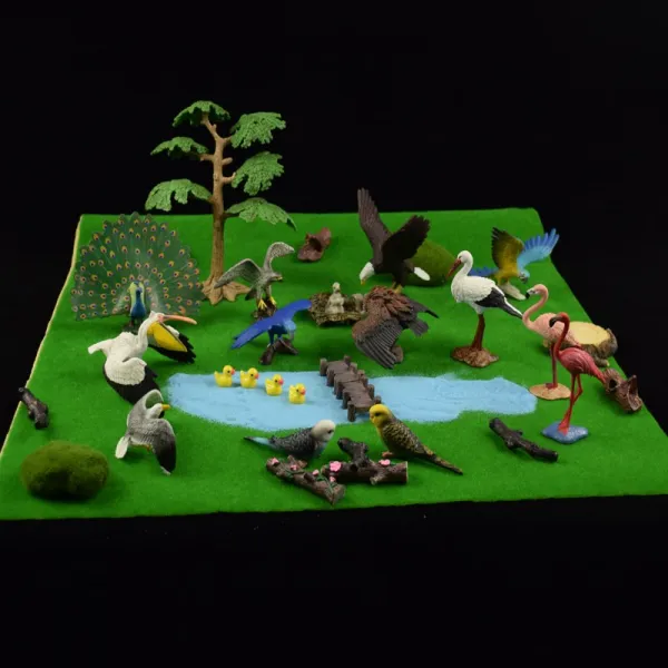 강아지피규어 모방 애니멀 장난감 세트 야생 작은동물 얼룩말 판다 개돼지 소품 T19 날짐승 모형 14개