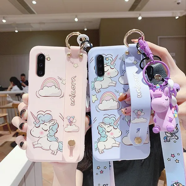 갤럭시 S10 s10플러스 노트9 노트10 유니콘 젤리 케이스 스트랩 세트