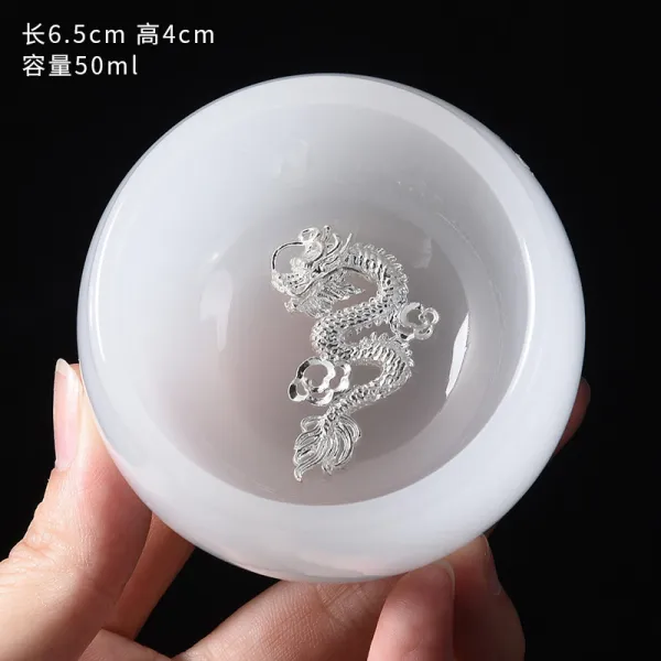 가정용 상 은백 자기 옥 자 찻잔 라지 품명 잔 유리 옥건 주인 싱글 은잔 선물 실버 찻잔 용