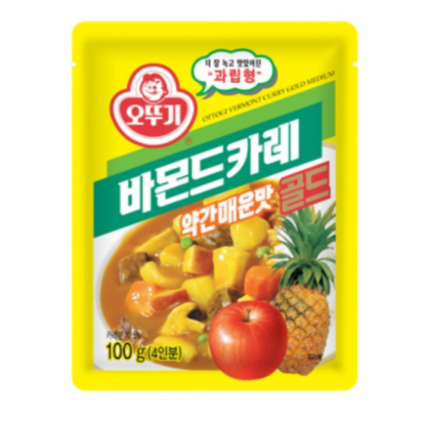 오뚜기 바몬드 카레 골드 약간매운맛 과립형, 100g, 450개