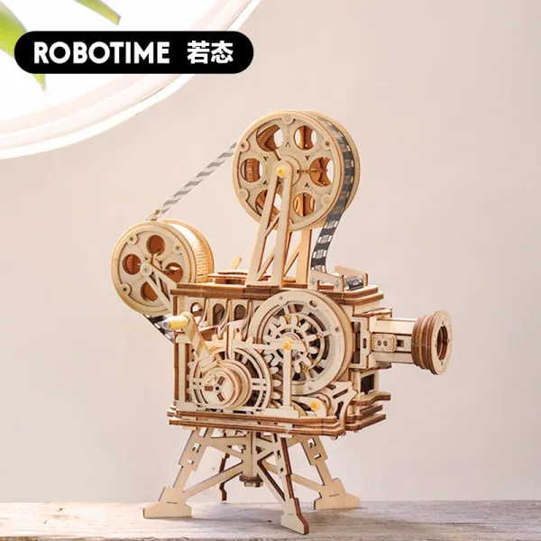 로보타임 Robotime 우드조립 메카니컬 기어 비행선 3D 입체퍼즐 키덜드 친구선물, LK601 빈티지 프로젝터, 입체퍼즐개