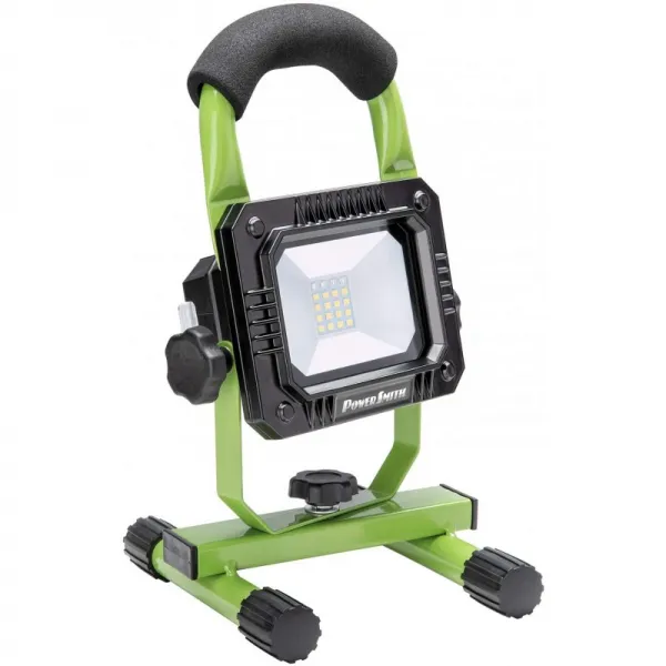 PowerSmith PWLR108S 800 내후성 충전식 리튬이온 코드리스 LED 작업용 금속 베이스 스탠드와 비상 SOS 저조도 및 고조도 모