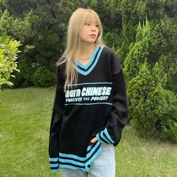 와이드 루즈핏 스웨터 앉아서 까먹다 겨울 가을 블랙 여성 트렌드 보이핏 볼륨 디자인감각 오버핏 줄무늬 2628565978