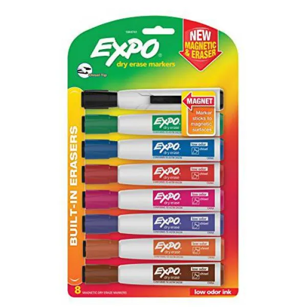 지우개 끌 팁 다양한 색상 8 카운트의 EXPO 마그네틱 드라이 소거 마커, 상세내용참조