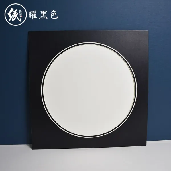 컬러 핸드페인팅 공필화각지 원형 액자 창의 중국식 간이 카드용지 도배 서예포장 벽 V15cm그림 외내원접착제