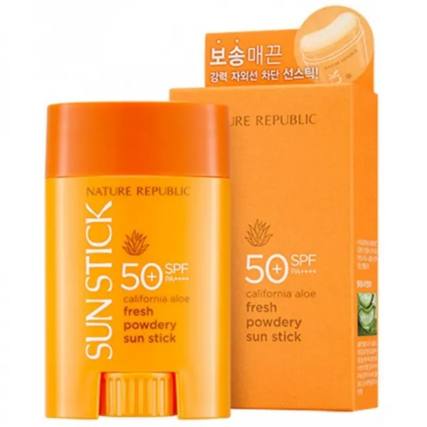 Nature Republic California Aloe Fresh Powdery Sun Stick SPF50 + PA ++++ 22g / 0.77 oz. 네이처 리퍼