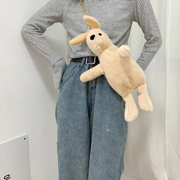 Bk4281 멍청이 토끼 봉제인형 키치 크로스백