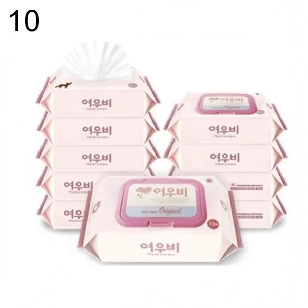 물티슈 여우비 오리지널 캡형 72매입 280g 10개