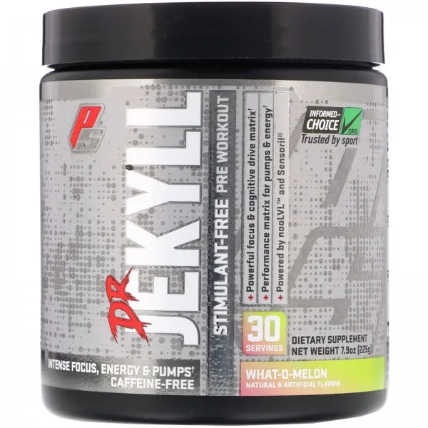 프로섭스 ProSupps Dr Jekyll 각성제 무함유 운동 전 보충제 왓어 멜론 225g(7.9oz), 단일상품, 단일상품