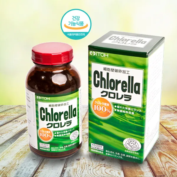 이토 클로렐라 100%원말 40일분 알칼리성 대표식품 완전식품 180mg 1600정