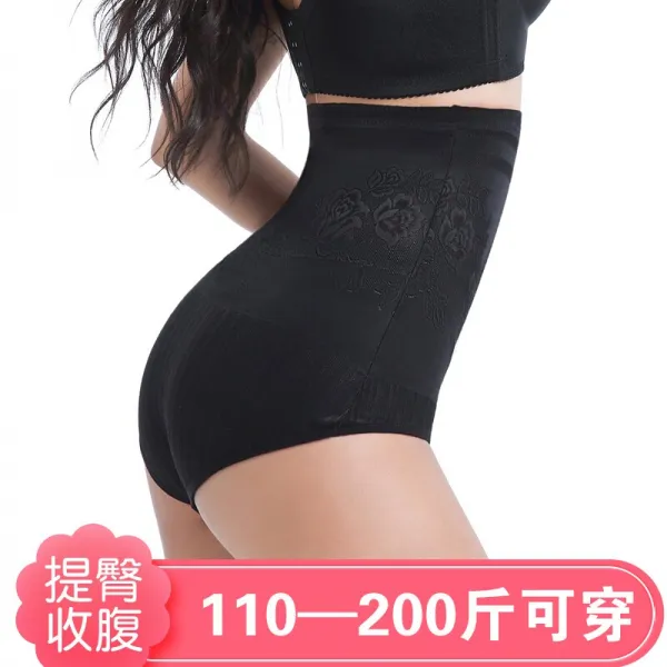 팬티 녀 여름 얇 은 하 이 웨이스트 로 허 리 를 잡 아 당 겨 엉덩이 를 올 리 고 순수한 면 가랑이 에 큰 사이즈 의 뚱뚱 한 mm 200 근 에 살 을 찌 우 고 사이즈 가 커 진 바 지 는 검은색 5XL (2.9 자 - 3.3 자 입 을 수 있 음)