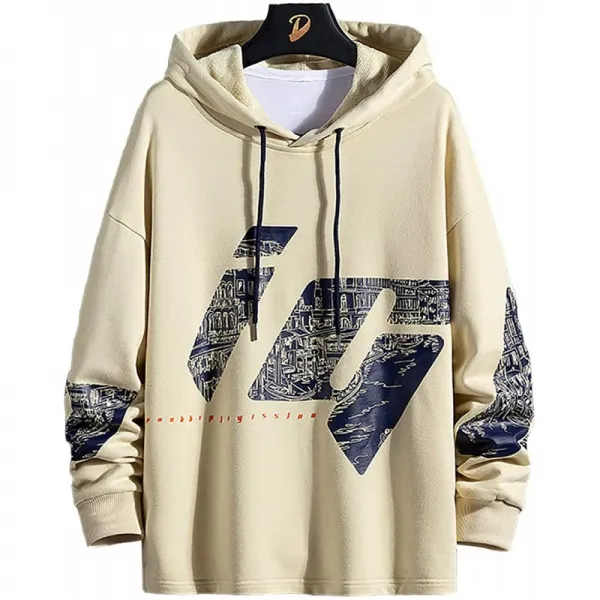 파커 남성가을 옷 소매가 넉넉하다캐주얼 풀오버모자 달린 스웨트 파카멋쟁이 큰 사이즈가을 봄 卡기 XL