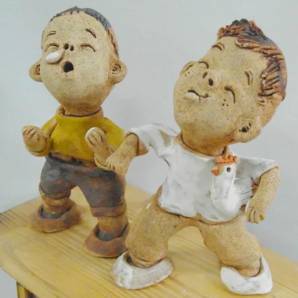  Ajn_4812953 디자인 : 봇짐 흙으로 빚은 토기인형 전통인형 닭서리 봇짐