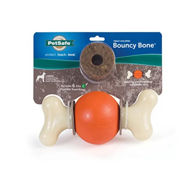 PetSafe Large Sportsmen Bouncy Bone Pet Chew Toy PetSafe 대형 스포츠맨 탄력 뼈 애완 동물 씹는 장난감, 1