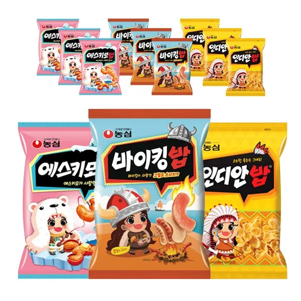농심 바이킹밥 55gx3봉+에스키모밥 60gx3봉+인디안밥 83gx3봉[총9개] 무료배송, 1set