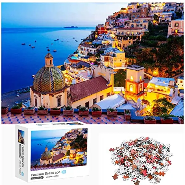 NMT 직소 퍼즐 성인용 1000 조각 Positano 아름다운 바다 경치 교육용 재미있는 게임 지적 감압 [Positano Seascape] - P067508979S5LC8, Positano Seascape, Positano Seascape