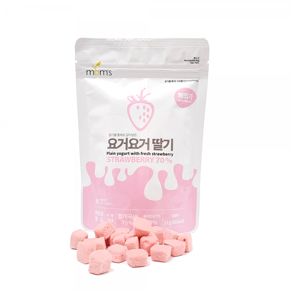 [맘스] 생과일이 무려70% 아이과자 요거트볼, 1개, 딸기맛+딸기향