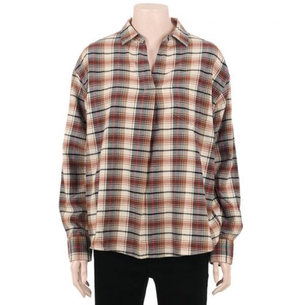  폴햄 19 겨울 여성 코튼 플란넬 체크 하프 셔츠 Phz4wc2023 갤러리아 