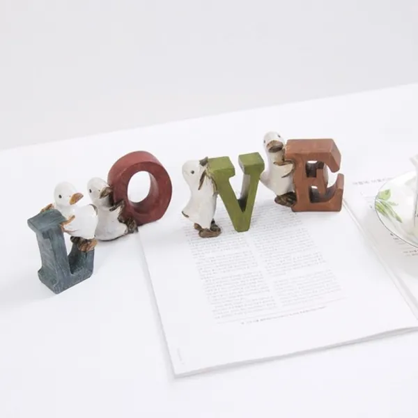 New 오리 Love 이니셜 소품 미니어쳐 카페소품 장식미니어처