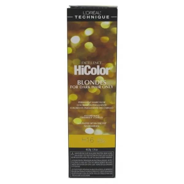 [L'Oreal Paris] 로레알 엑셀 하이 컬러 H16 튜브 꿀 금발 1.74oz (2 팩), 단일상품, 단일상품