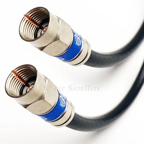 200ft 직접 매설 지하 RG6 동축 케이블 18AWG 75 오무게루 꼰 방습 및 결로 웨더 씰 모든 황동 커넥터 UL ETL 미국에서 조립, 단일상품