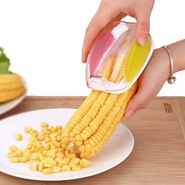 [해외] 옥수수 필러 박탈 커널 커터 분리기 옥수수 커터 COB 리무버 주방 가제트, 상세내용표시