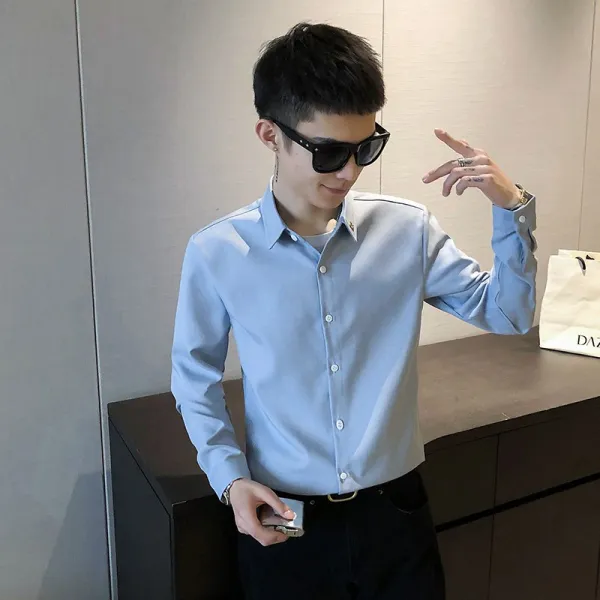 서비서비 남자주니어의류 마른남자옷 XS 솔리드 무지 남성 심플 BF 홑적삼 유행 청 소년 스타일리시