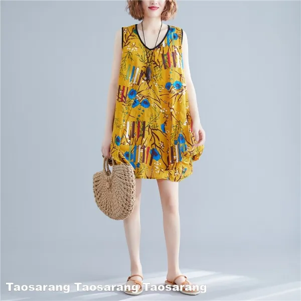 타오사랑 여성 원피스 나시 린넨 Tq677