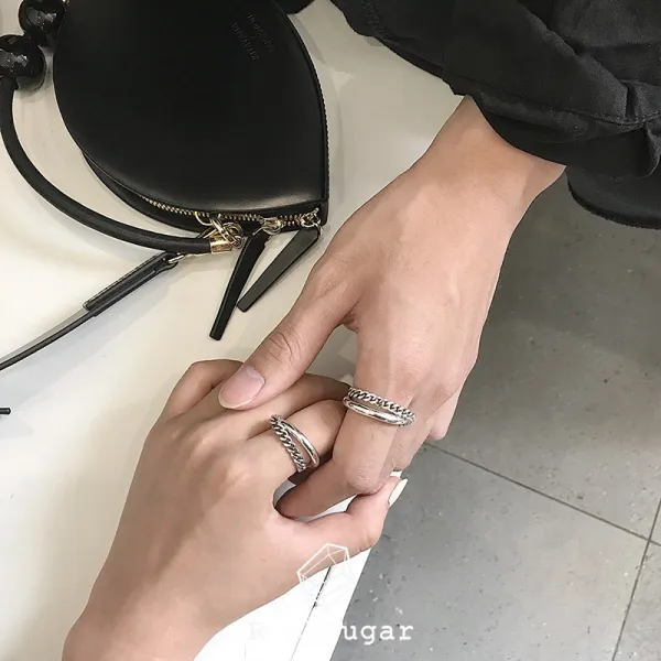 얼음 사탕 은장신구 상패 구제 남자타입 반지 링 990 습기가 차고 어두컴컴함 남성 여성 커플 계