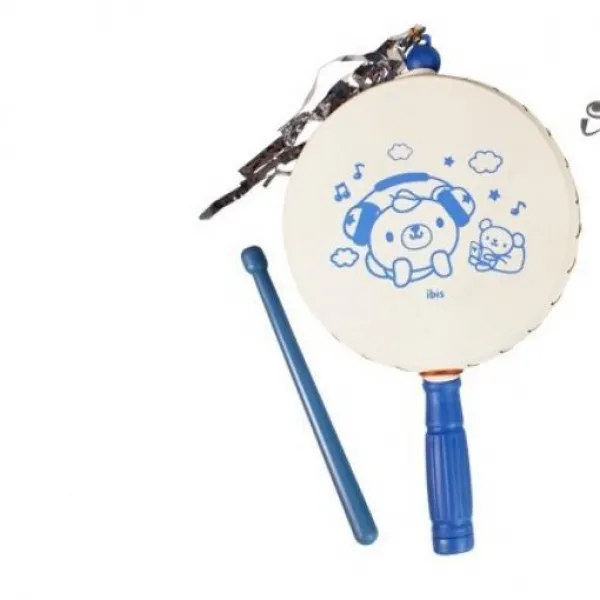 귀여운 캐릭터로 디자인된 무독성 천연가죽 블루 소고 E-658299