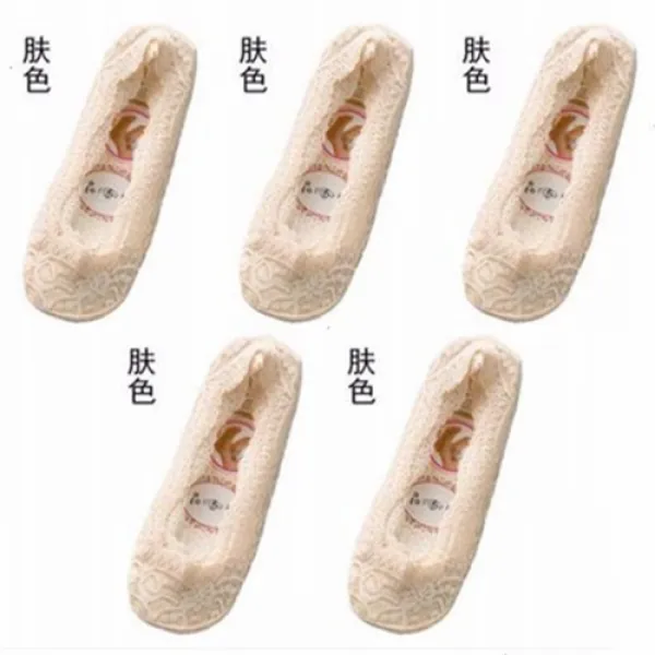 배 양말 여 순면 연한 실리콘 미끄럼 방지 레이스 히든 하 어두워 피부 톤 침대 여학생 얇아