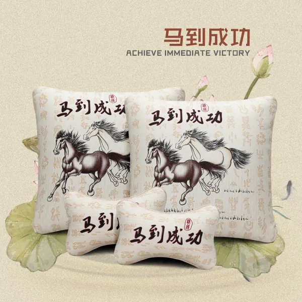 해외구매대행 자동차목베게 린넨 목쿠션 차이나 부티 문전성시를 이루다 4종 허리 차량용 마도 귀마개