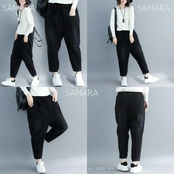 Qterra(특허브랜드) 배기청바지 슬림 슬랙스 여성 밴딩 빅사이즈 캐주얼