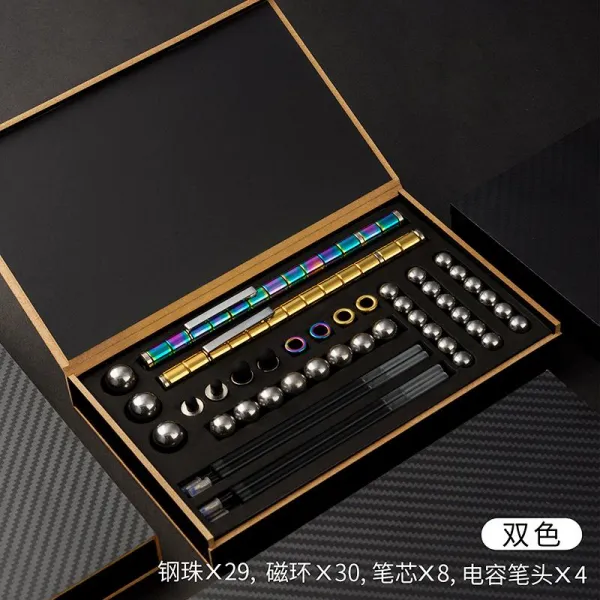 멀티펜 틱톡 자성 인싸템 자석펜 감압펜 쿠션 신기 변화무쌍한 필치 게임 콘덴서 터치펜 중성펜 재미있다 의 4773202659, 0.5mm, 고급 사적인 주문 제작금 우드 박스