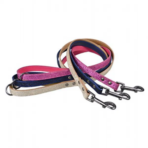 Bow Arrow PU Leather Glitter Pink Dog Leash with Pewter Hardware 5/8” x 4' 활 화살 PU 가죽 반짝이 핑크 개 가죽, 1