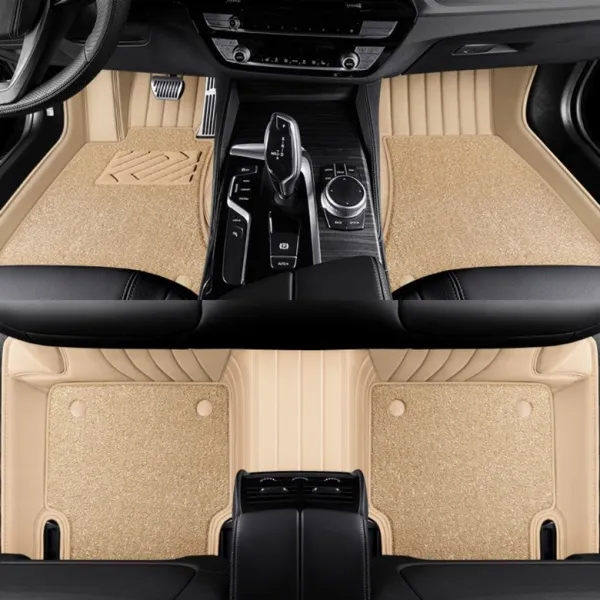 BMW 뉴3시리즈 5시리즈 740li 소가죽 코일 차량용 매트 카매트, F.베이지 캐시미어라이크—이중형