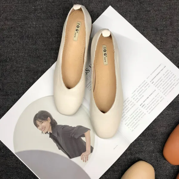 편안한 가죽 미드 힐 리넨 외근 직장인 대학생