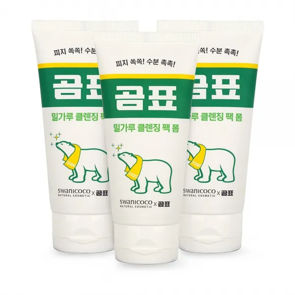 스와니코코 곰표 밀가루 클렌징 팩 폼 100ml X 3
