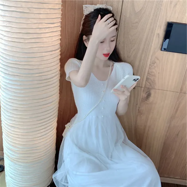 소금기가 있고 단 키도 작은 여신 스타일의 옷은 가볍고 숙본풍의 토란 연보라 원피스 여 여름