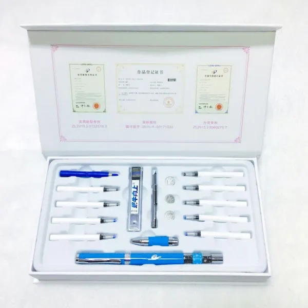 샤프 Usb충전 형스마트 자세교정 눈보호 펜잡기 고개숙이기 앉은자세 교정기 붓소 학생 반응 T03 특가 달팽이 위로 오용 포함스테인레스 펜블루색 스탠다드