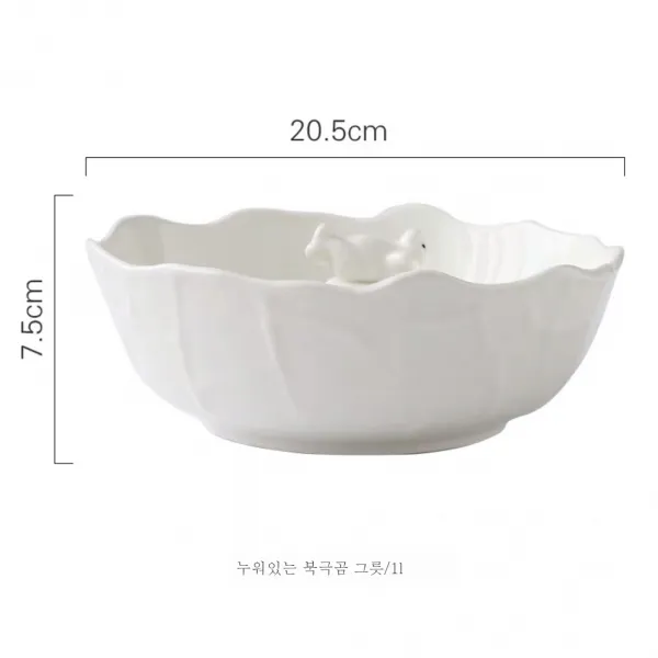 제튼하우스 ins풍 개성 러블리 샐러드볼 크리에이티브 북극곰 디저트볼 국그릇 건과일볼 홈식기를 사용하다, 거짓말 북극곰 그릇 1L
