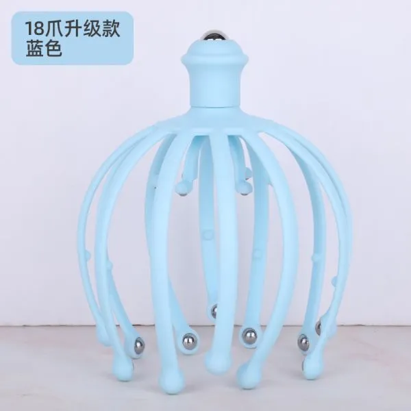 핑거사용 마사지건 두피가려울때 셀프마사지도구 시원한마사지 두피샴푸브러쉬 탈모에도움되는 두피각질제거하기 부모님마사지해주기 두피마사지기 문어발 공부하다사용하는 셀프마사지하는도구, 단일사이즈, 블루발18개
